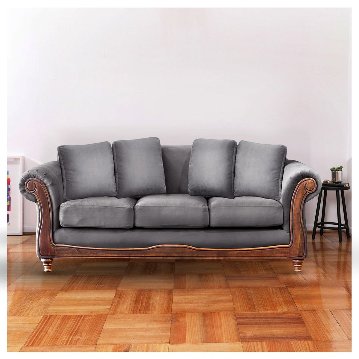 LATAM HOME - Sofá Latam Home Rimini 3 Cuerpos Gris