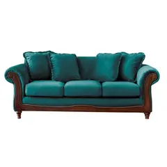 LATAM HOME - Sofá Rimini 3 Cuerpos Turquesa