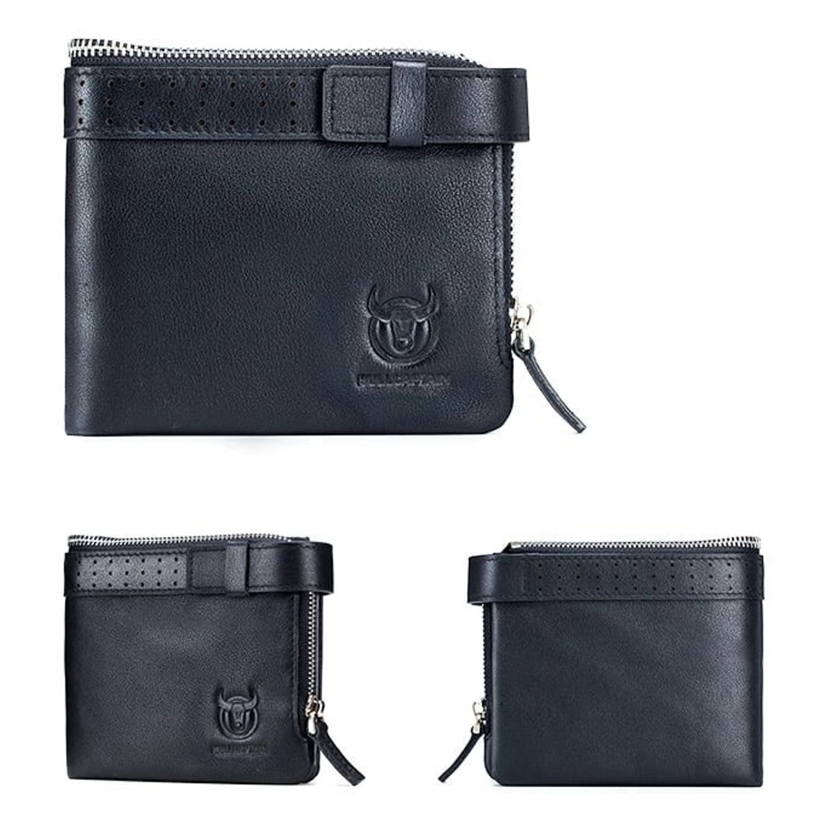 GENERICO - Billetera cuero genuino Bull Captain protec RFID mod Buff