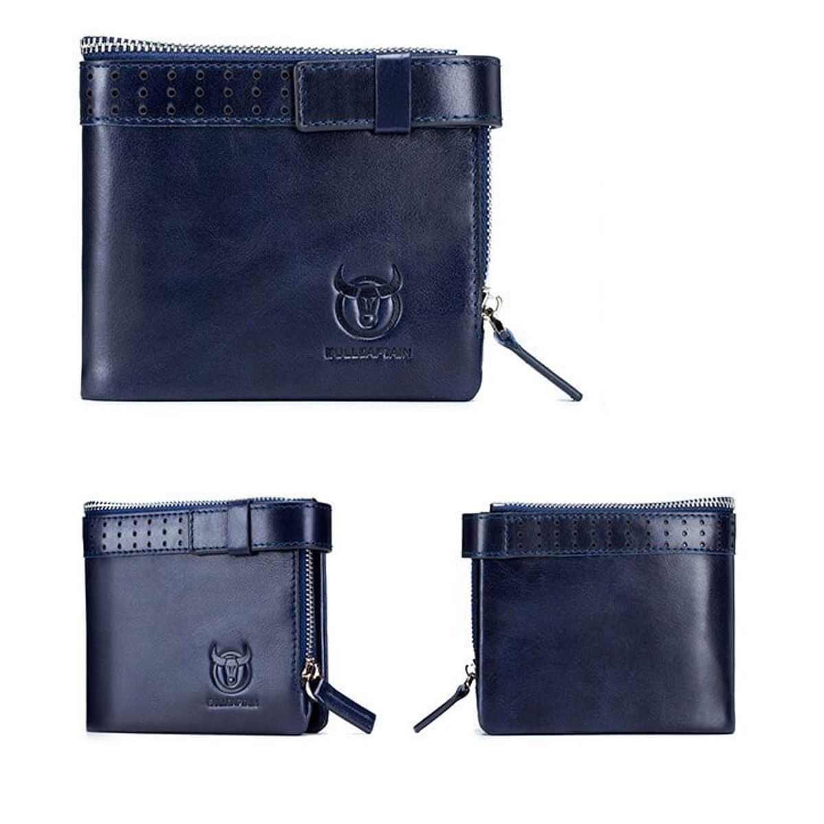 GENERICO - Billetera cuero genuino Bull Captain protec RFID mod Buff