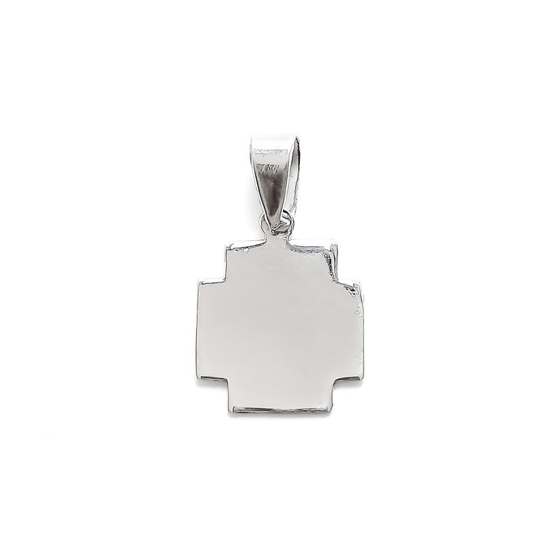 ANDREA COGGIOLA JOYAS - Colgante Cruz Plana Cuadrada Plata Fina 925