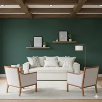 Living 311 Domenico Blanco Bone Sofá 3 cuerpos Resortes + 2 sitiales