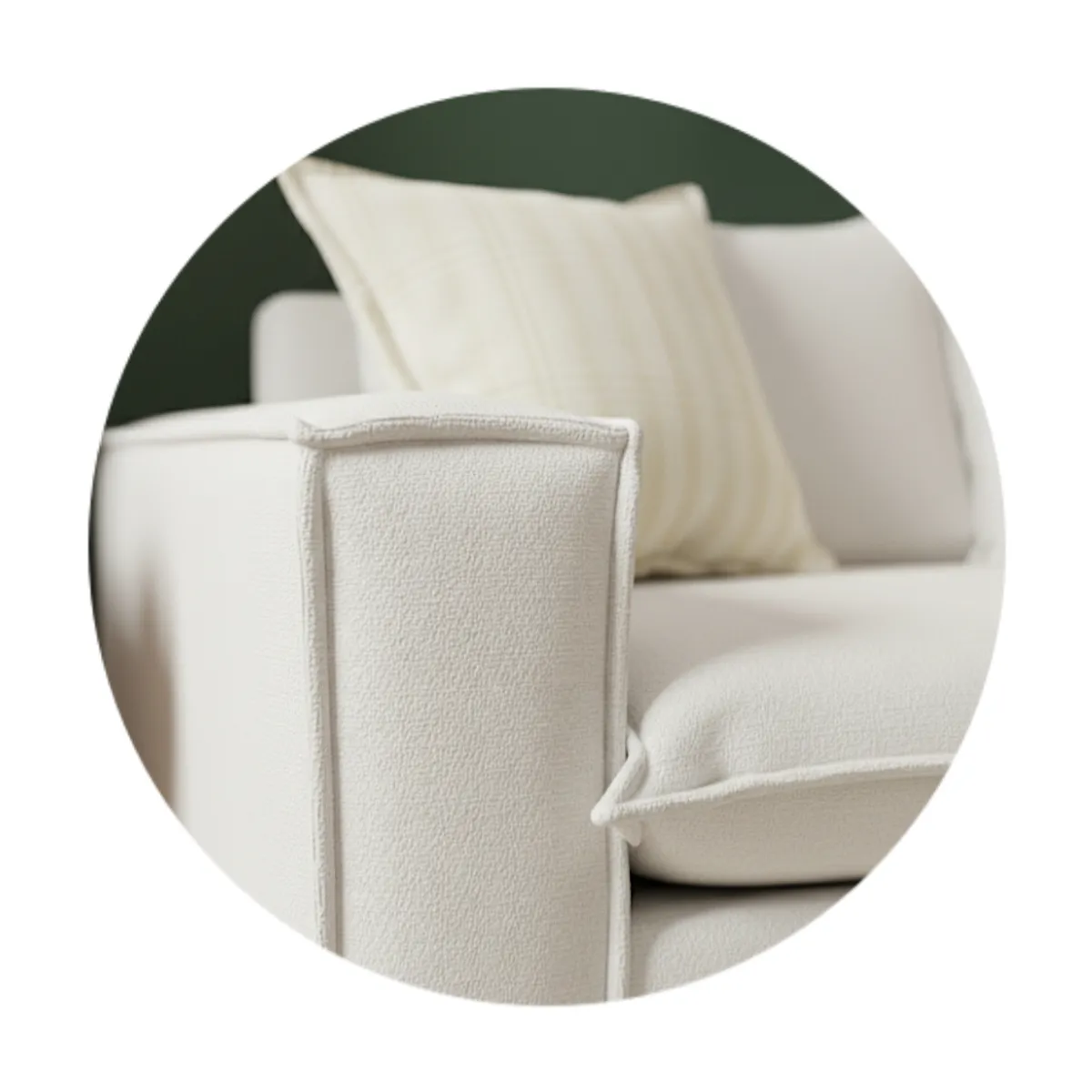 SITIAL HOME - Living 311 Domenico Blanco Bone Sofá 3 cuerpos Resortes + 2 sitiales