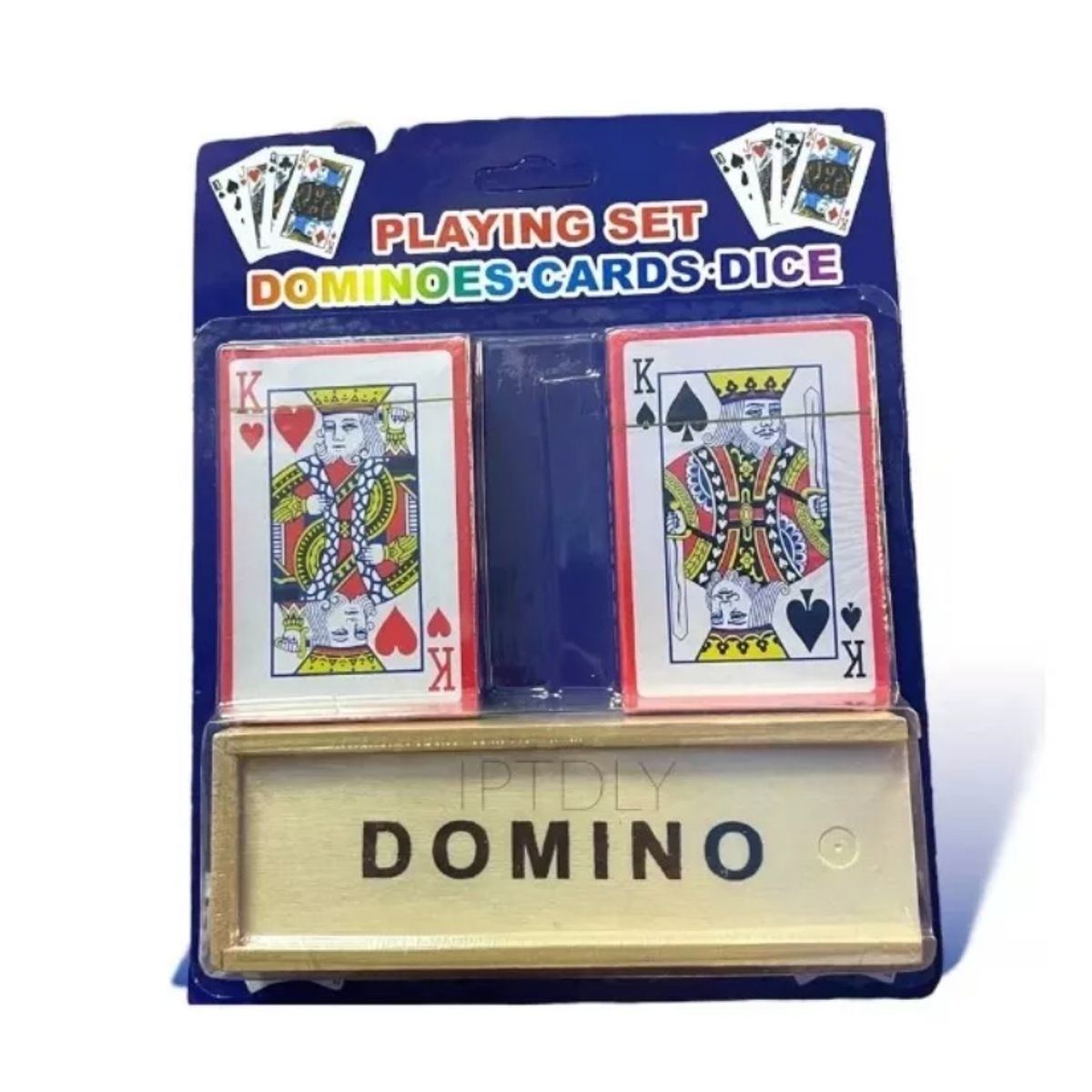 GENERICO - Set Juegos De Mesa Naipes y Domino Juego Azar Madera