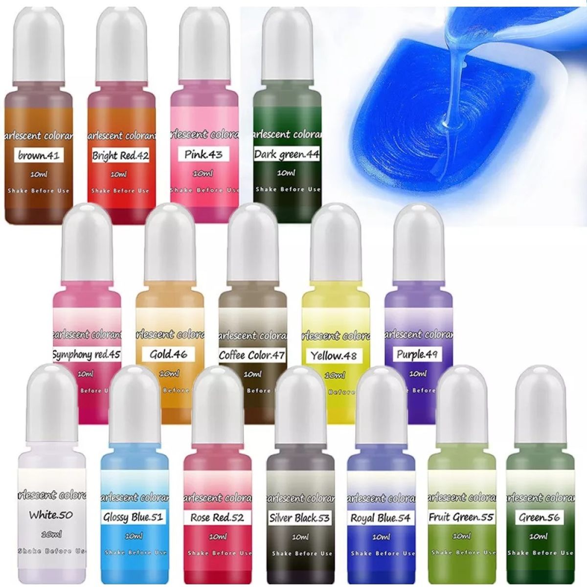 GENERICO - Pigmento Para Resina Uv Metalico Perlado Epóxica 16 Colores