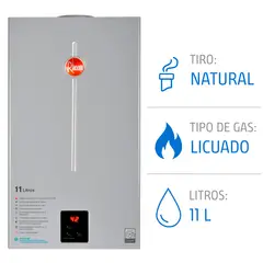 RHEEM - Calefont 11 litros Gas licuado Tiro Natural