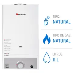 SPLENDID - Calefont 11 litros Gas natural Tiro natural