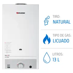 SPLENDID - Calefont 13 litros Gas licuado Tiro natural
