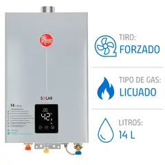 RHEEM - Calefont 14 litros Gas licuado Tiro forzado