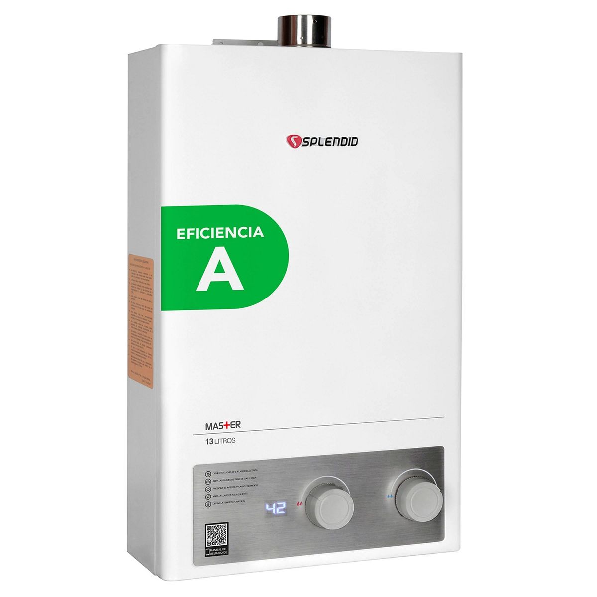 SPLENDID - Calefont 13 litros Gas licuado Tiro forzado Splendid