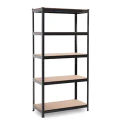ACTUAL - Estante Metálico Negro 180x90x40 Capacidad 875 kg x 5 Repisas