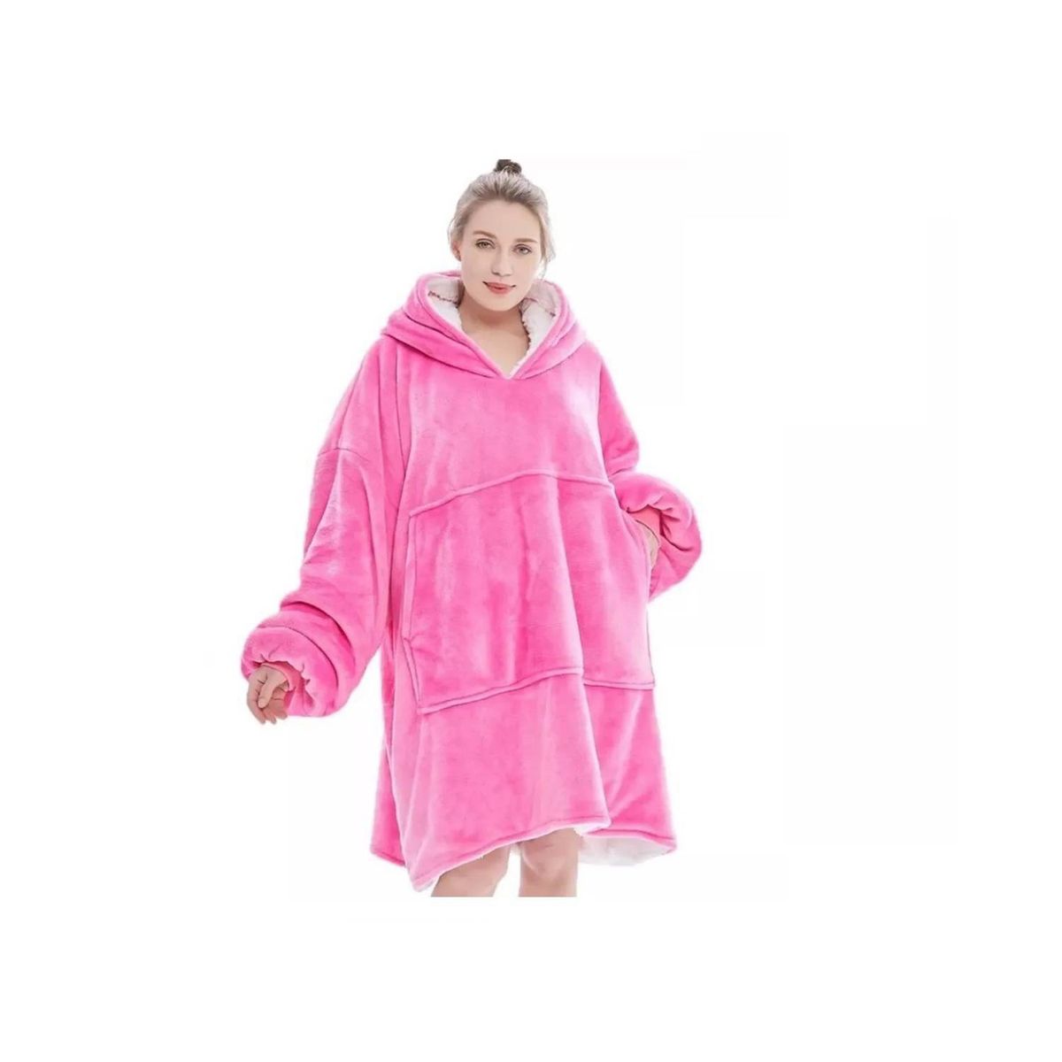 MOVI - Polerón Sherpa Con Capucha Tipo Huggle.-