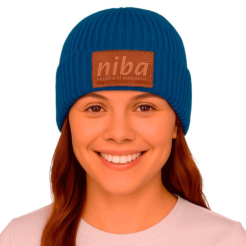 NIBA - Gorro lana Las Nalcas Azul Niba Gorro Hombre Mujer