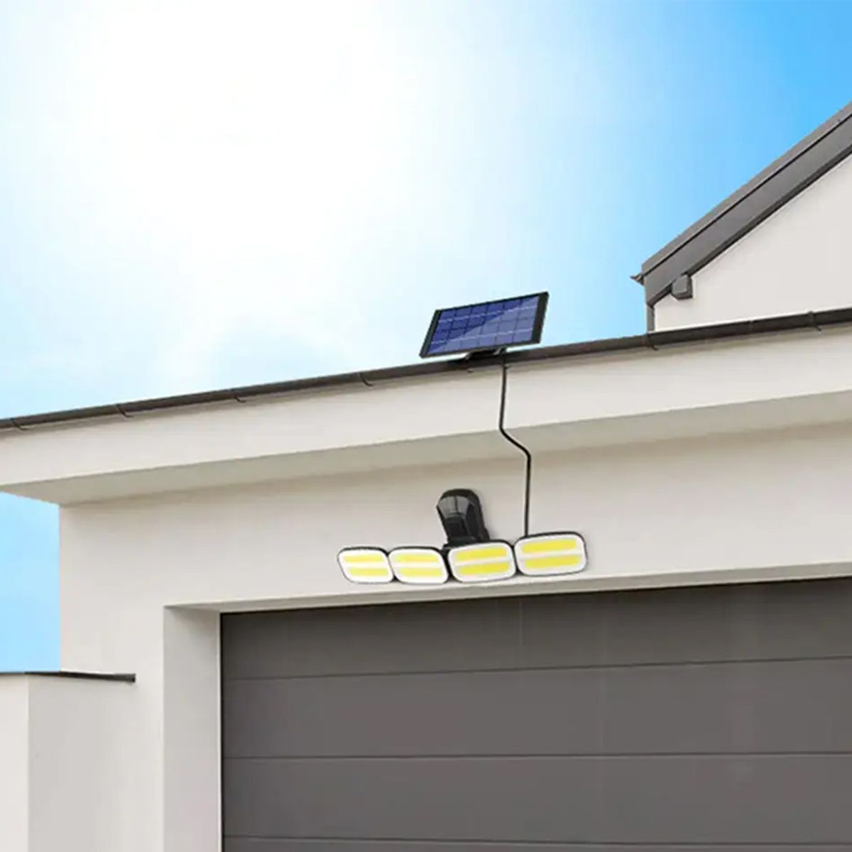 GENERICO - 4 Focos Solares De Jardín Con Detección De Movimiento Y Control