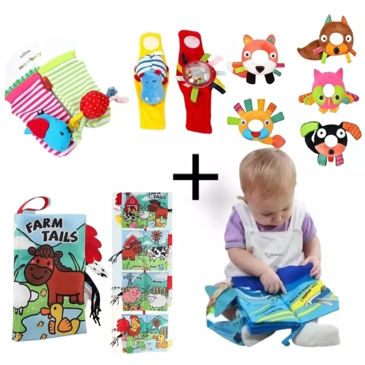 GENERICO - Set De Estimulacion Temprana Bebe 4 Artículos - Solcolorbaby