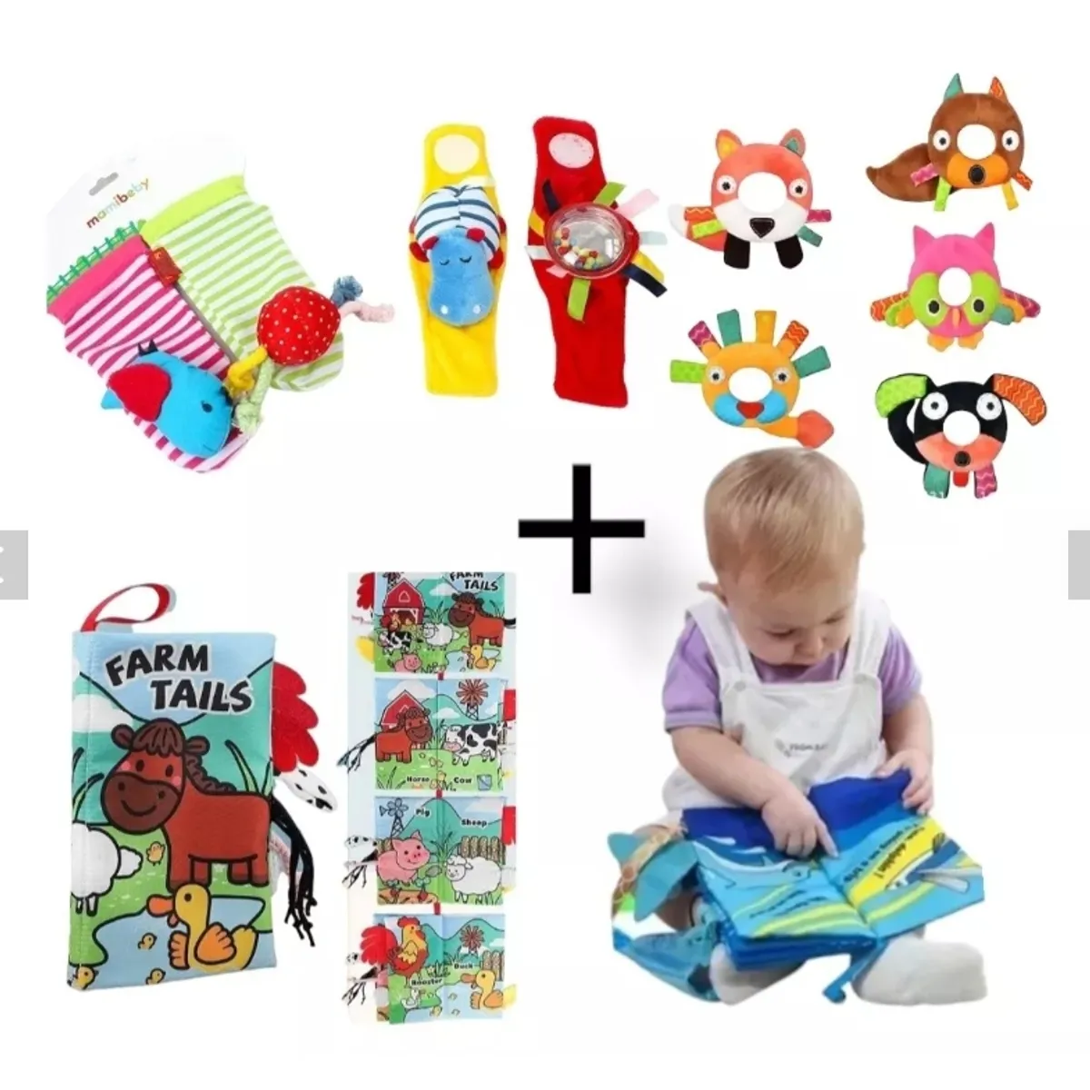 GENERICO - Set De Estimulacion Temprana Bebe 4 Artículos - Solcolorbaby