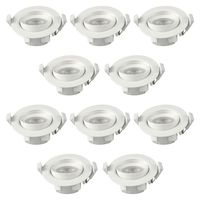 Pack 10 Foco Basculante LED Embutido Spot 6,5W 6500K Redondo