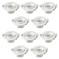 HB LEDS - Pack 10 Foco Basculante LED Embutido Spot 6,5W 6500K Redondo