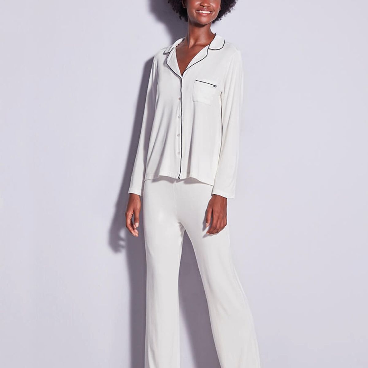 HOPE - PIJAMA LARGO BLANCO VISCOSA  0MCL1010