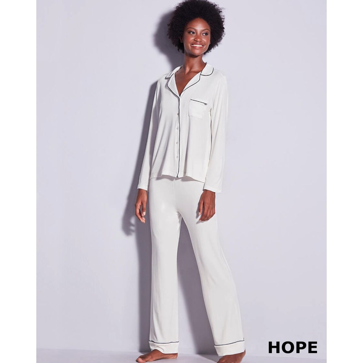 HOPE - PIJAMA LARGO BLANCO VISCOSA  0MCL1010