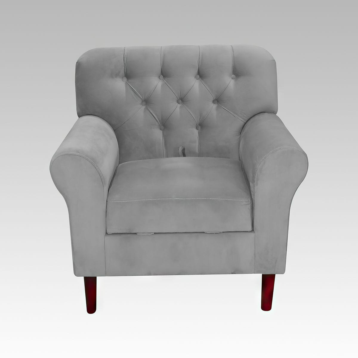 GENERICO - Sillón Baúl 1 Cuerpo Estilo Capitoné Recife - Gris