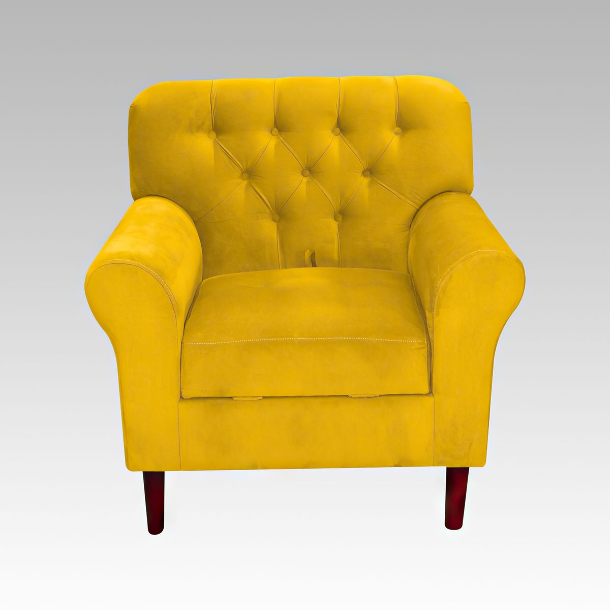 GENERICO - Sillón Baúl 1 Cuerpo Estilo Capitoné Recife - Amarillo