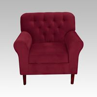 Sillón Baúl 1 Cuerpo Estilo Capitoné Recife - Vino