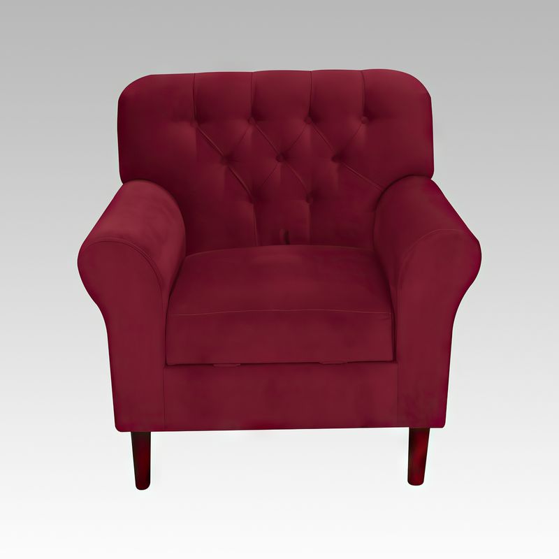 GENERICO - Sillón Baúl 1 Cuerpo Estilo Capitoné Recife - Vino