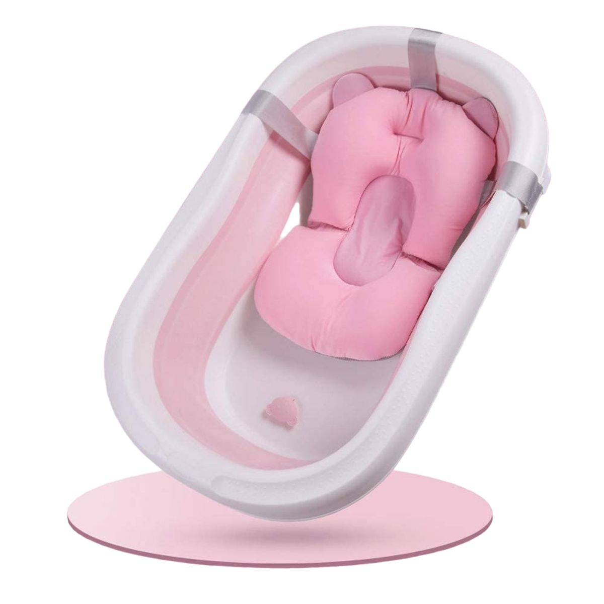 VOYAGE - BAÑERA VOAYGE CON COJIN PLEGABLE Y TERMOMETRO PINK