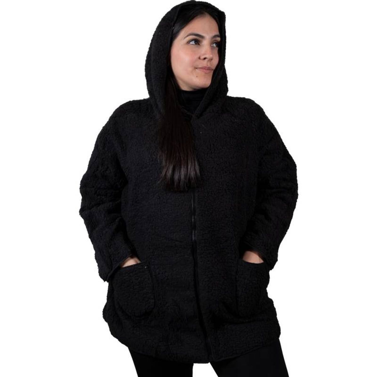 EVERSO - Poleron Largo Polar con Capucha