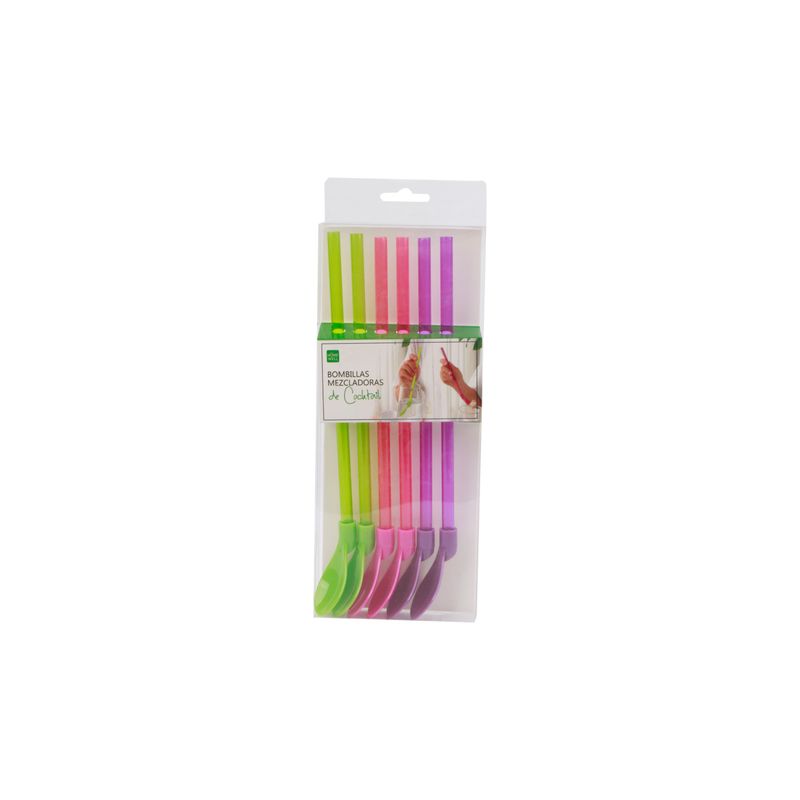 HOMEWELL - Set de Bombillas Revolvedoras de Tragos Cóctel 6u HOMEWELL