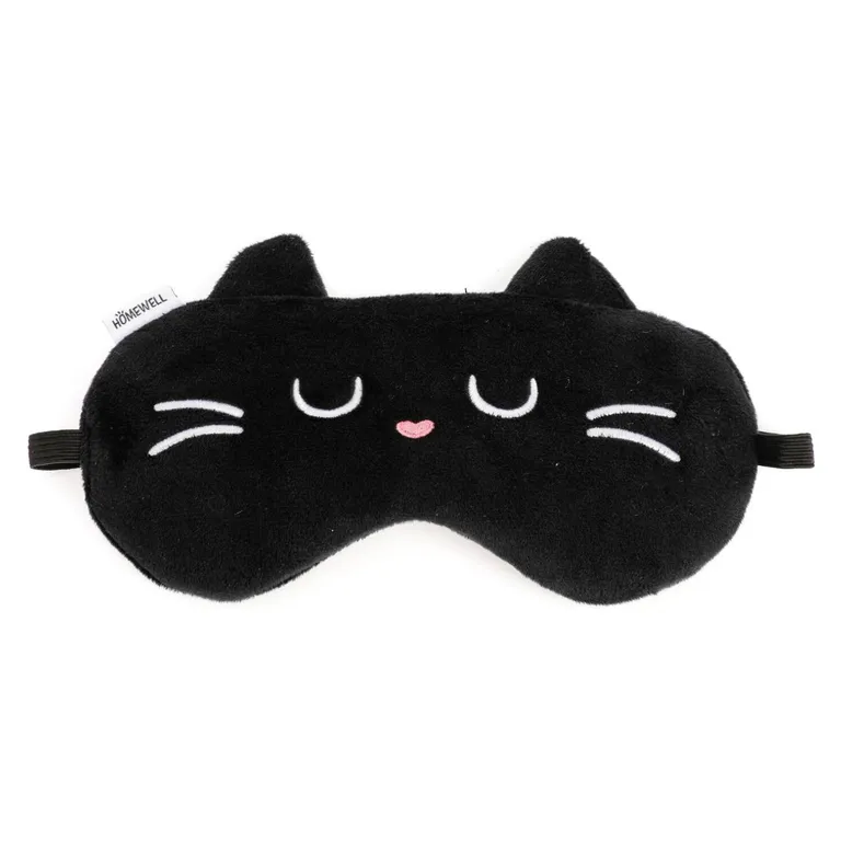 Antifaz para Dormir Negro con Diseno de Gato Negro