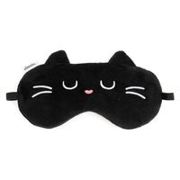 Antifaz para Dormir Negro con Diseño de Gato