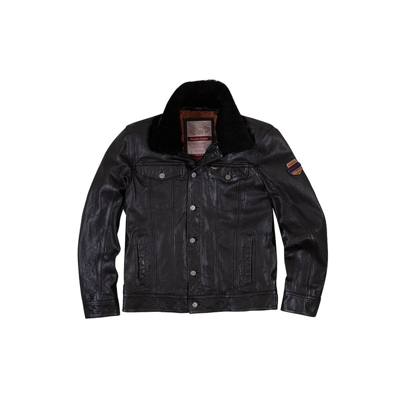 FEROUCH - Chaqueta De Cuero Dublin Negro Ferouch