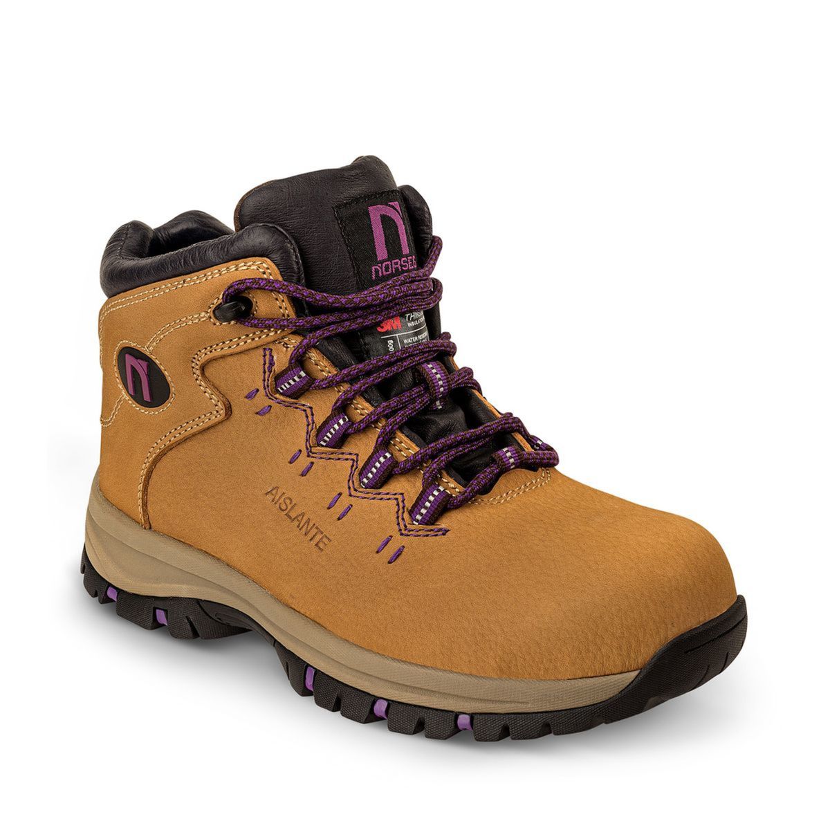 NORSEG - Zapato de Seguridad Adelaida Beige Morado Mujer NORSEG