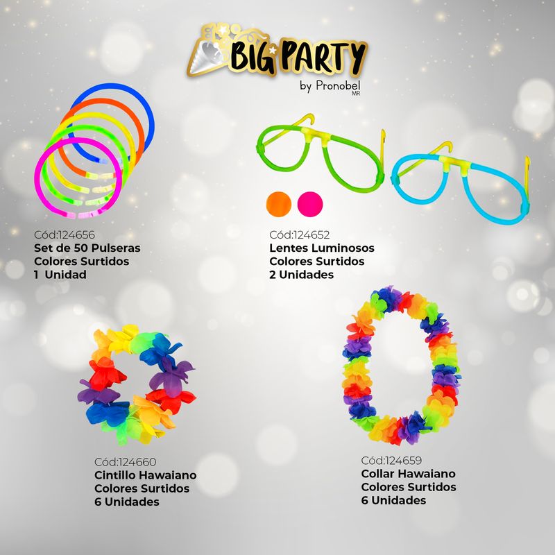 BIG PARTY - Pack Carnaval 15 Piezas Neón Big Party