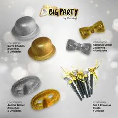 BIG PARTY - Pack Fiesta 18 Piezas Dorado/Plateado