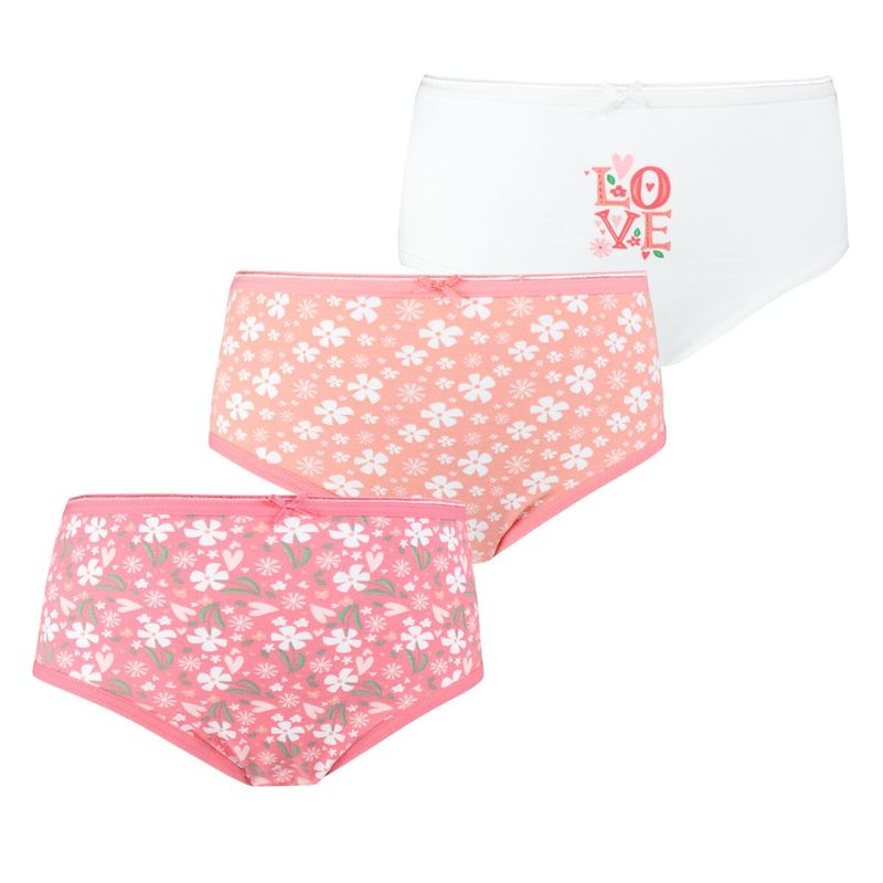 TAIS - 3 Calzones Cotton Spandex Niña Rosa Fuerte Tais