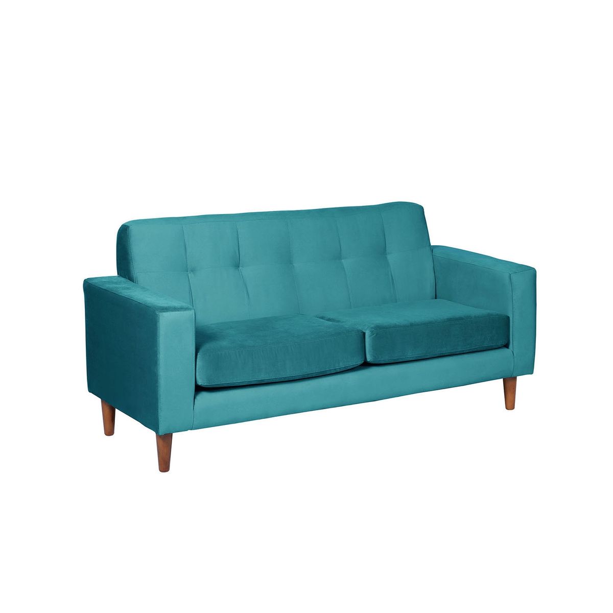 LATAM HOME - SOFA SALERNO 2C TELA  VELVET  TURQUESA
