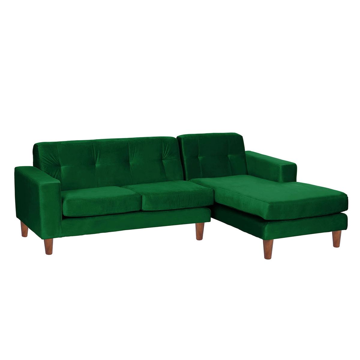 LATAM HOME - Sofá Seccional Derecho Salerno Tela Velvet Verde