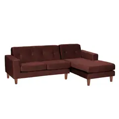 LATAM HOME - Sofá Seccional Derecho Salerno Tela Velvet Chocolate