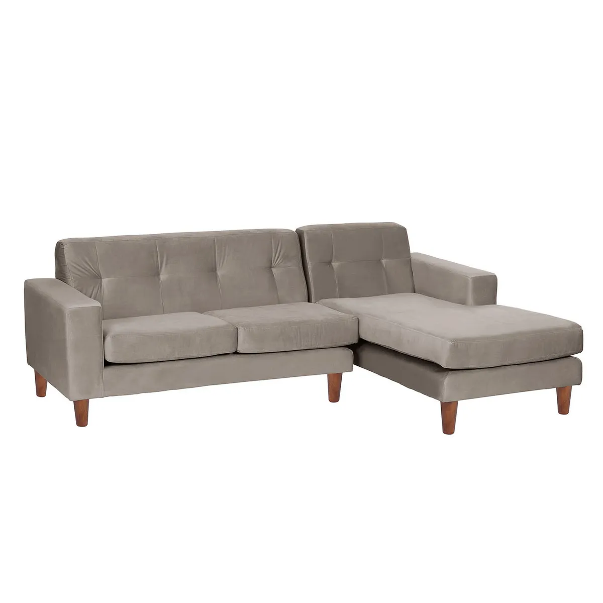 LATAM HOME - Sofá Seccional Derecho Salerno Tela Velvet Gris