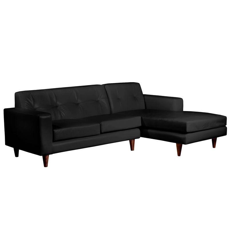 LATAM HOME - Sofá Seccional Latam Home Salerno Chaise Long Derecho Pu Negro
