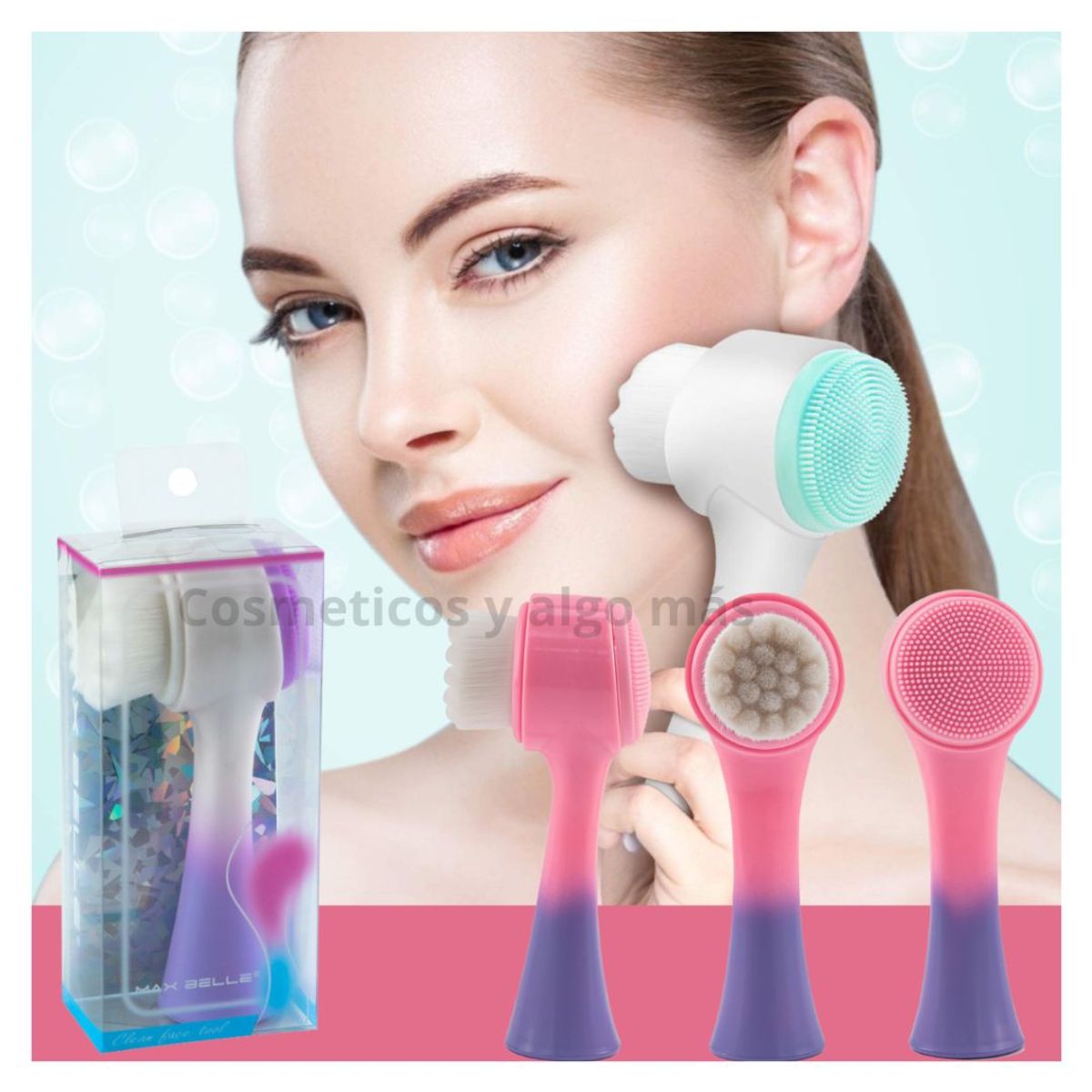 GENERICO - Cepillo doble funcion para limpieza facial profunda