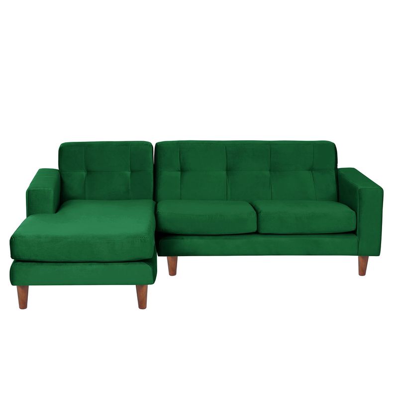 LATAM HOME - Sofá Seccional Izquierdo Salerno Tela Velvet Verde