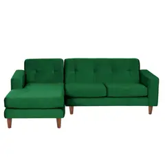 LATAM HOME - Sofá Seccional Izquierdo Salerno Tela Velvet Verde