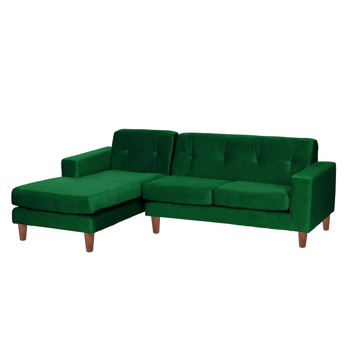 LATAM HOME - Sofá Seccional Izquierdo Salerno Tela Velvet Verde