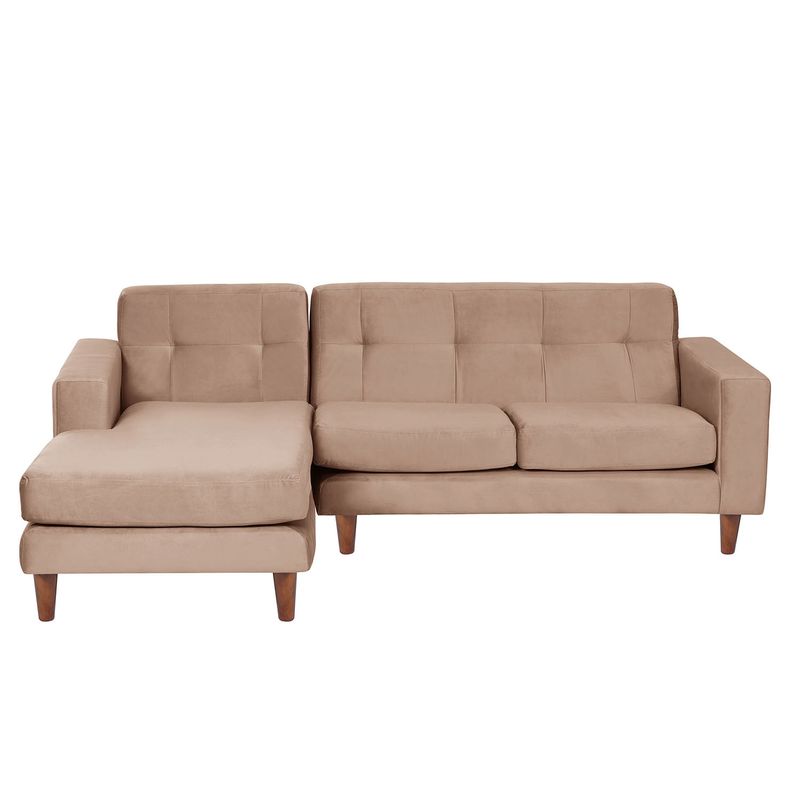 LATAM HOME - Sofá Seccional Izquierdo Salerno Tela Velvet Beige