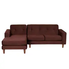 LATAM HOME - Sofá Seccional Izquierdo Salerno Tela Velvet Chocolate