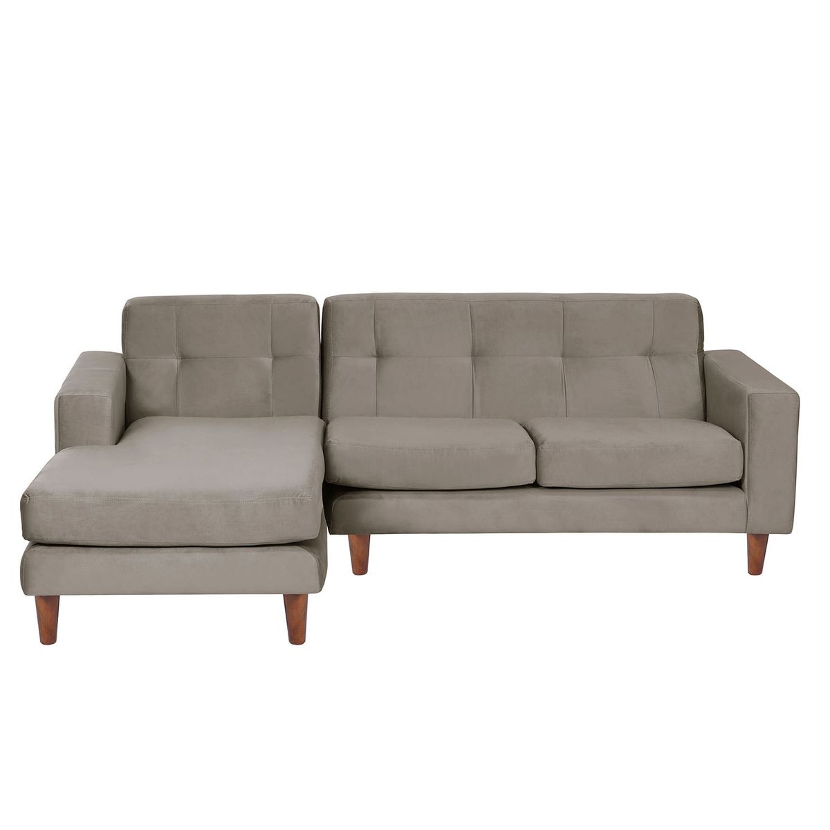 LATAM HOME - Sofá Seccional Izquierdo Salerno Tela Velvet Gris